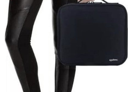 Soulima cosmetic bag met verstelbare vakken en dubbele rits, zwart, 26 x 28 x 9 cm - MBDeals.nl
