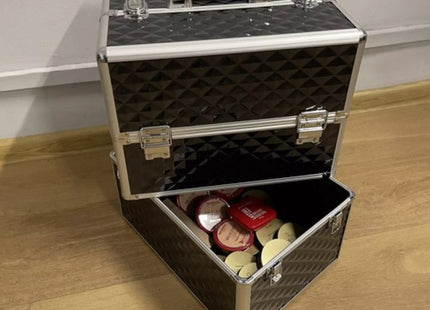 Soulima - Cosmetica Koffer - XL Formaat - Afsluitbaar met Sleutel - Met Planken & Nagellak Organizer - MBDeals.nl