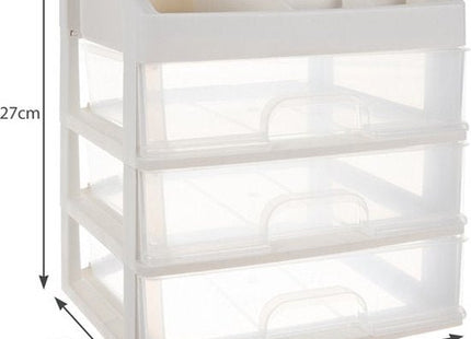 Soulima - Cosmetica Organizer - XL Formaat - 3 Laden - 6 Opbergvakken - Wit - MBDeals.nl