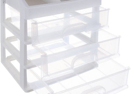 Soulima - Cosmetica Organizer - XL Formaat - 3 Laden - 6 Opbergvakken - Wit - MBDeals.nl