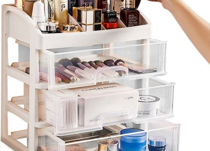 Soulima - Cosmetica Organizer - XL Formaat - 3 Laden - 6 Opbergvakken - Wit - MBDeals.nl