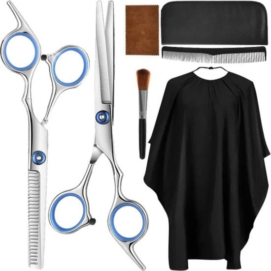Soulima – Kappersset – 7 - Delig – Handige Tas – Universeel – 2 Soorten Scharen - MBDeals.nl
