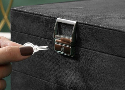 Soulima - Sieradenkoffer - Zwart - Met Sleutel - 11,5 X 24,5 X 17,5 Cm - MBDeals.nl