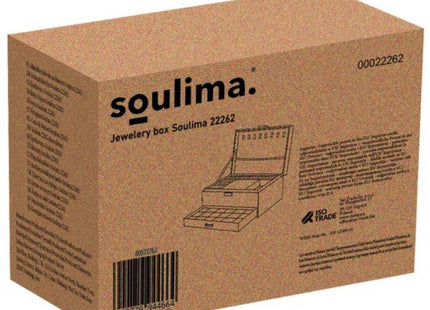 Soulima - Sieradenkoffer - Zwart - Met Sleutel - 11,5 X 24,5 X 17,5 Cm - MBDeals.nl