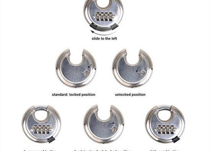 Stahlex - Discus Slot met Cijferslot - RVS - Ø 70 mm - Instelbare Cijfercombinatie - MBDeals.nl