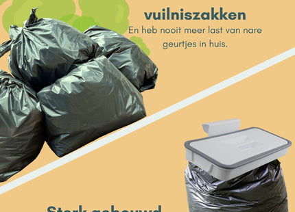 STEGGER - Afvalzakhouder - Vuilniszakhouder - Vuilniszakhouder met deksel - vuilniszak houder - MBDeals.nl