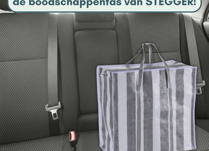 STEGGER - Boodschappentas - Boodschappentassen Stevig - Boodschappentas met Rits - Boodschappentas Opvouwbaar - Maat S - MBDeals.nl