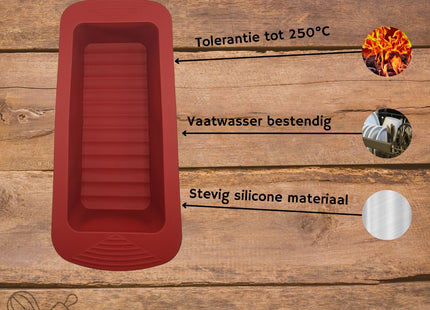 STEGGER - Broodbakvorm Siliconen Rood – Perfecte Resultaten - Tot 250° - MBDeals.nl