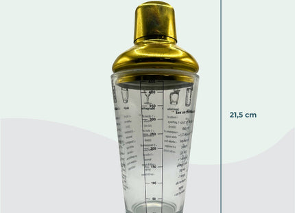 STEGGER - Cocktail Shaker - 450 ml - Goud - Glas/RVS - Luxe Baraccessoire - MBDeals.nl