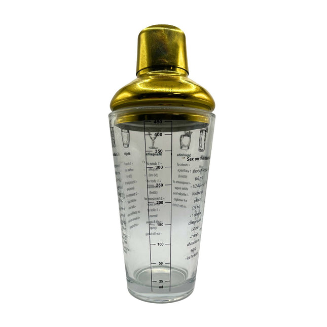 STEGGER - Cocktail Shaker - 450 ml - Goud - Glas/RVS - Luxe Baraccessoire - MBDeals.nl