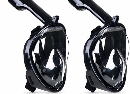 STEGGER duikbril met snorkel full face voor volwassenen S/M zwart 2 stuks
