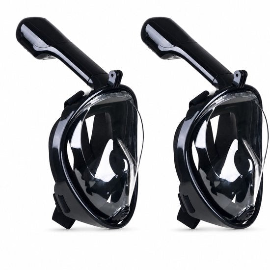 STEGGER duikbril met snorkel full face voor volwassenen S/M zwart 2 stuks