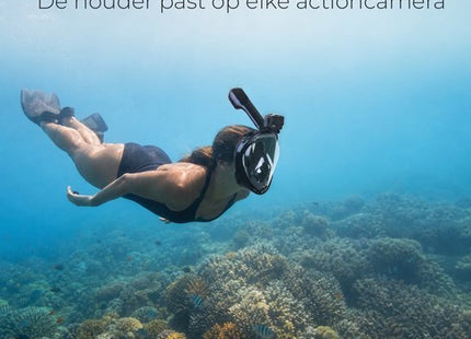 STEGGER duikbril met snorkel full face voor volwassenen S/M zwart 2 stuks - foto 5