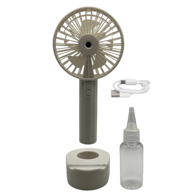 STEGGER - Handventilator - Draagbare Ventilator - Tafelventilator - USB Ventilator met Waterspray - 3 Standen - Wit - MBDeals.nl