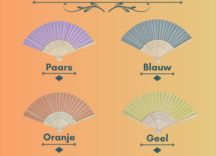 STEGGER - Handwaaier - Spaanse Waaier - Hand Waaier - Multicolor - Set van 4 - MBDeals.nl
