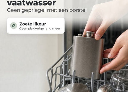 STEGGER heupfles van rvs, 200 ml, set van 2 stuks, vaatwasserbestendig - MBDeals.nl