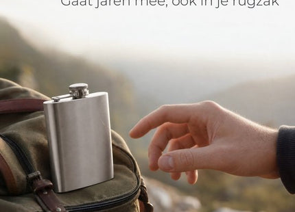 STEGGER heupfles van rvs, 200 ml, set van 2 stuks, vaatwasserbestendig - MBDeals.nl
