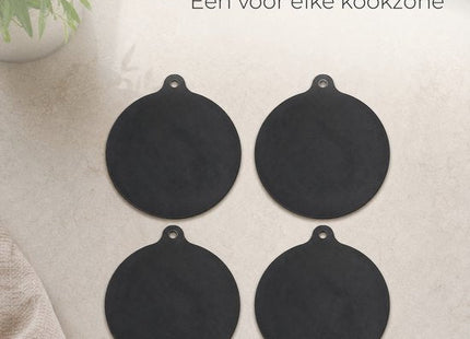 STEGGER inductiemat beschermer kookplaat rond 22 cm siliconen zwart 4 stuks - foto 6