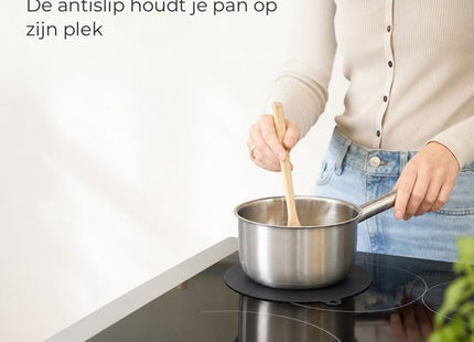 STEGGER inductiemat beschermer kookplaat rond 22 cm siliconen zwart 4 stuks - foto 7