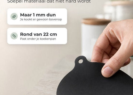 STEGGER inductiemat beschermer kookplaat rond 22 cm siliconen zwart 4 stuks - foto 5