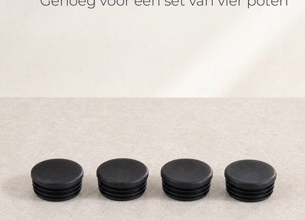 STEGGER insteekdop rond 50 mm voor buizen, zwart kunststof, 8 stuks - MBDeals.nl