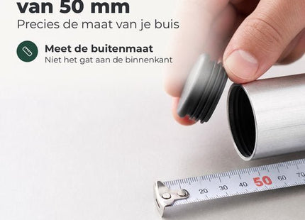 STEGGER insteekdop rond 50 mm voor buizen, zwart kunststof, 8 stuks - MBDeals.nl