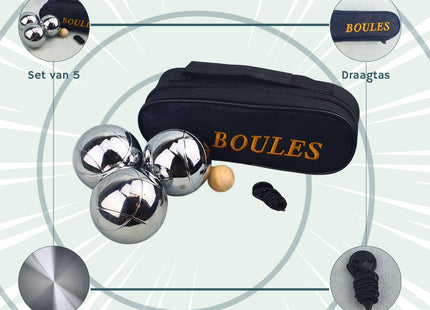 STEGGER - Jeu de boules - Jeu de boules Set Volwassenen - Jeu de boules Set - Jeu de boules Set met Draagtas - Jeu de boules 5 Delige Set - MBDeals.nl