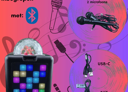 STEGGER - Karaoke Set - Karaoke Set Voor Volwassenen - Party Speaker - Karaoke - Inclusief Microfoon - MBDeals.nl