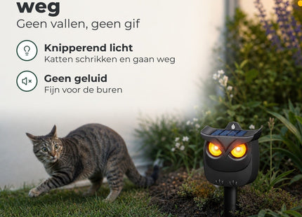 STEGGER kattenverjager uil op zonne-energie met knipperende LED-ogen - MBDeals.nl