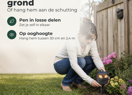 STEGGER kattenverjager uil op zonne-energie met knipperende LED-ogen - MBDeals.nl