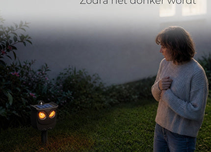 STEGGER kattenverjager uil op zonne-energie met knipperende LED-ogen - MBDeals.nl