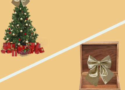 Stegger - Kerststrik - Velvet Goud - Sterk Polyester - Kerstboom Piek - MBDeals.nl