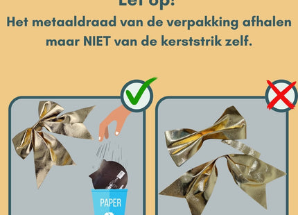 Stegger - Kerststrik - Velvet Goud - Sterk Polyester - Kerstboom Piek - MBDeals.nl
