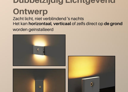 STEGGER - Nachtlampje voor volwassenen - Nachtlamp - Muurlamp - Automatische verlichting - MBDeals.nl