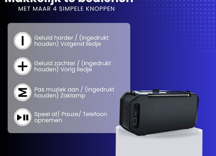 STEGGER - Noodradio - Radio - Speaker - Muziek - Zaklamp - MBDeals.nl