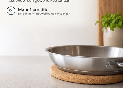 STEGGER pannenonderzetter kurk rond 16 cm, set van 4, hittebestendig tot 210 graden - foto 6