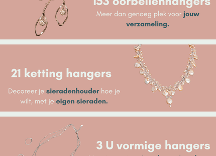 STEGGER - Sieradendoos - Sieradenhouder - Sieraden Organizer - Juwelendoos - Sieradenhouder - Sieraden doos - Opvouwbare sieradendoos - Wit - MBDeals.nl