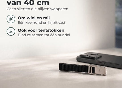 STEGGER spanbanden zwart met metalen gesp voor fiets en caravan, 40 cm, 8 stuks - foto 5