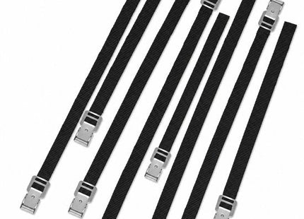STEGGER spanbanden zwart met metalen gesp voor fiets en caravan, 40 cm, 8 stuks