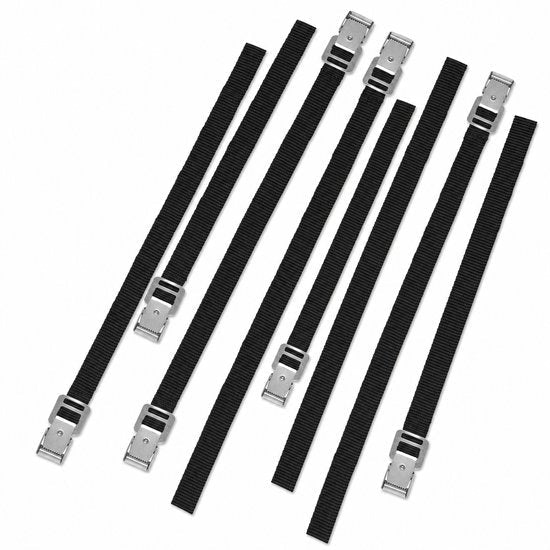 STEGGER spanbanden zwart met metalen gesp voor fiets en caravan, 40 cm, 8 stuks
