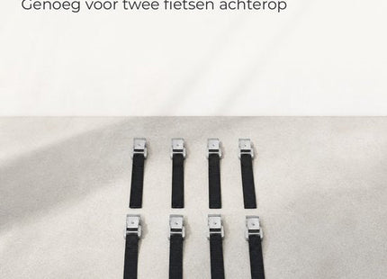STEGGER spanbanden zwart met metalen gesp voor fiets en caravan, 40 cm, 8 stuks - foto 3