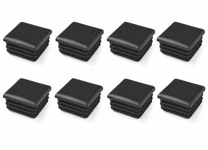 STEGGER stoelpootdoppen vierkant 40x40 mm insteekdoppen zwart 8 stuks - MBDeals.nl