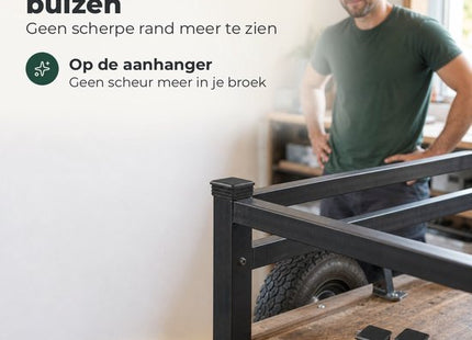 STEGGER stoelpootdoppen vierkant 40x40 mm insteekdoppen zwart 8 stuks - MBDeals.nl