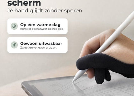 STEGGER tekenhandschoen voor tablet met touchscreen tip, one size, zwart, 3 stuks - MBDeals.nl