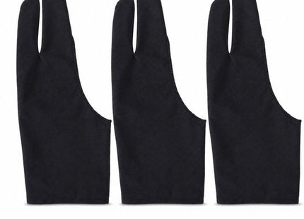 STEGGER tekenhandschoen voor tablet met touchscreen tip, one size, zwart, 3 stuks - MBDeals.nl