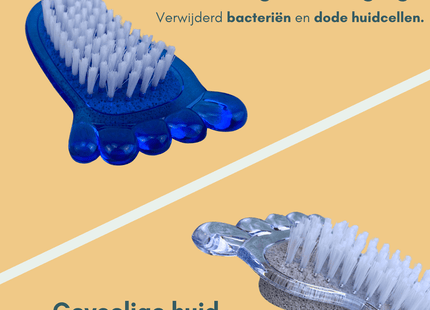 STEGGER - Voetborstel - Nagelborstel - Puimsteen - Voetverzorging - Blauw, Transparant - MBDeals.nl