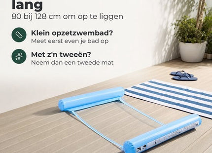 STEGGER waterhangmat met hoofdsteun, opblaasbaar, donkerblauw, 80 x 128 cm, 2 stuks - foto 4