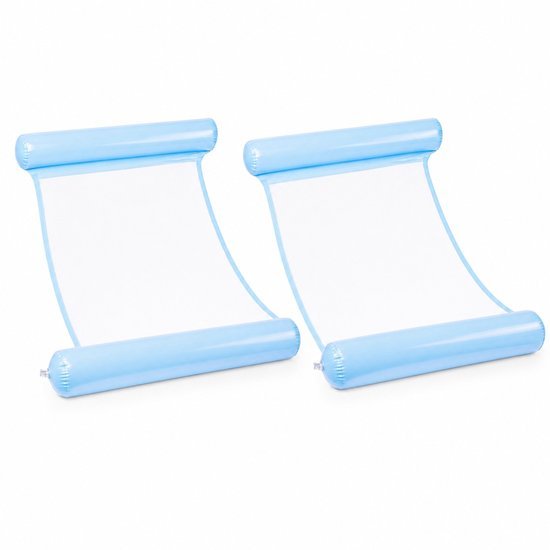 STEGGER waterhangmat met hoofdsteun, opblaasbaar, donkerblauw, 80 x 128 cm, 2 stuks