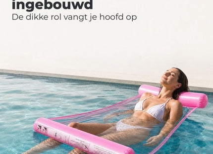 STEGGER waterhangmat opblaasbaar met hoofdsteun roze 80 x 128 cm 2 stuks - foto 3