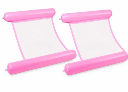 STEGGER waterhangmat opblaasbaar met hoofdsteun roze 80 x 128 cm 2 stuks